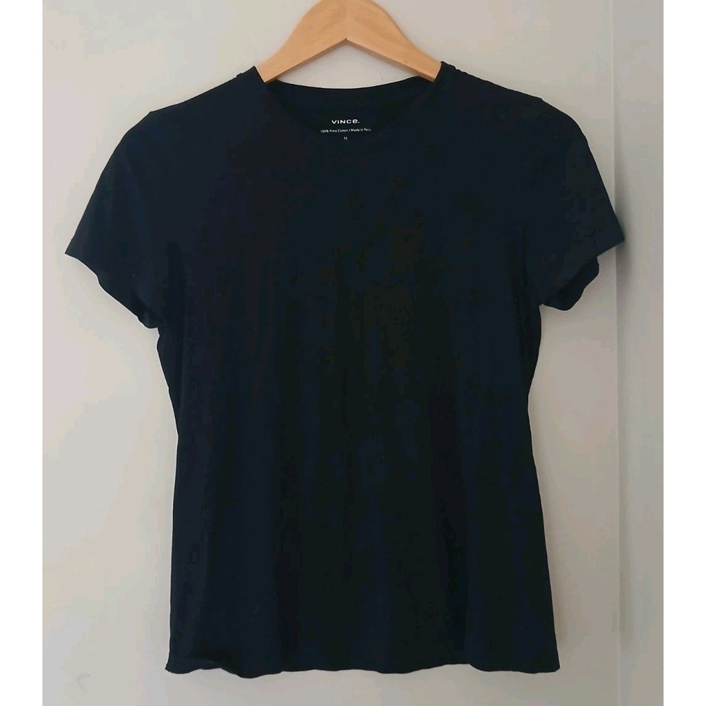 Vince Pima Cotton Crew Neck S/S Knit T-Shirt Size Medium Layering Minimalist